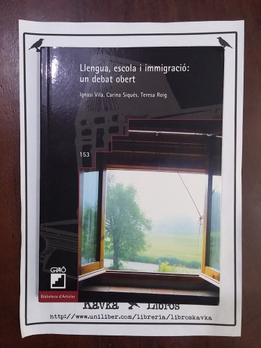 Portada del libro de Llengua, escola i immigració: un debat obert