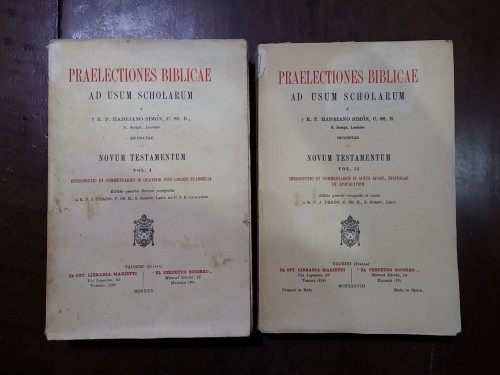 Portada del libro de Praelectiones biblicae ad Usum Scholarum. Novum Testamentum (2 vol)