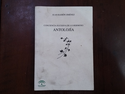 Portada del libro de Conciencia sucesiva de lo hermoso. Antología