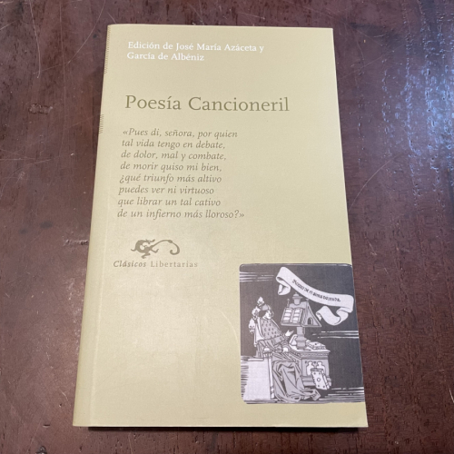 Portada del libro de Poesía Cancioneril