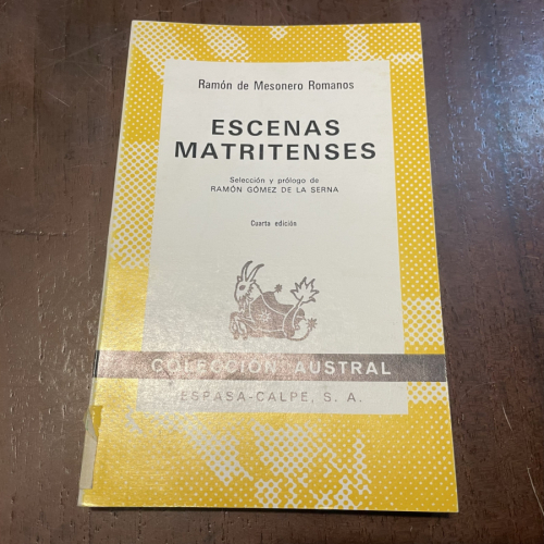 Portada del libro de Escenas matritenses