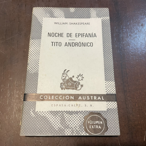 Portada del libro de Noche de epifanía. Tito Andrónico