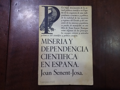 Portada del libro Miseria y dependencia científica en España
