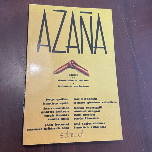 Portada del libro de Azaña