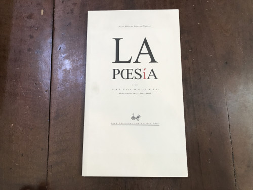 Portada del libro de La poesía como salvoconducto