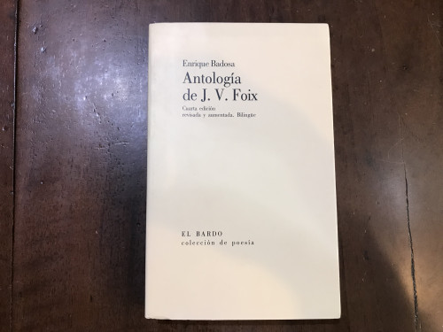 Portada del libro de Antología de J.V. Foix. Edición bilingüe