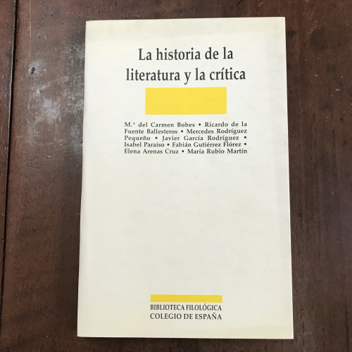 Portada del libro de La historia de la literatura y la crítica