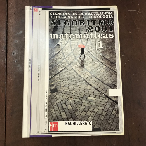 Portada del libro de Matemáticas 1. Algoritmo 2001