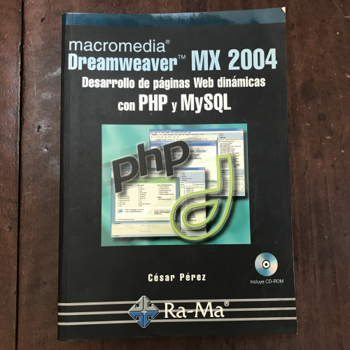 Portada del libro de Dreamweaver MX 2004. Desarrollo de páginas web dinámicas con PHP y MySQL