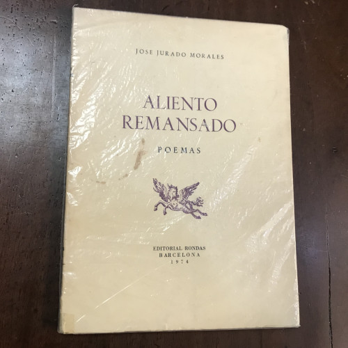 Portada del libro de Aliento remansado. Poemas