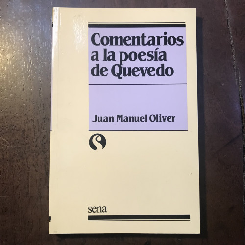 Portada del libro de Comentarios a la poesía de Quevedo