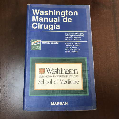 Portada del libro de Washington Manual de cirugía