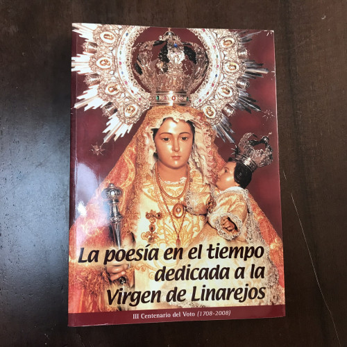 Portada del libro La poesía en el tiempo dedicada a la Virgen de Linarejos