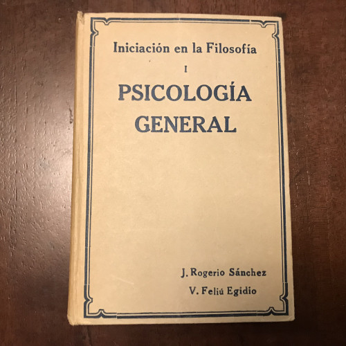 Portada del libro de Iniciación en la filosofía I. Psicología General