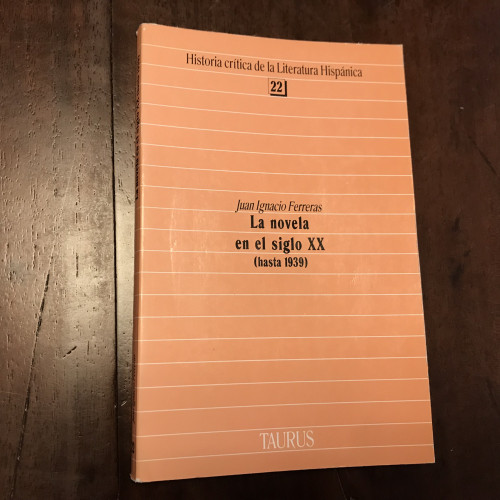 Portada del libro de La novela en el siglo XX (hasta 1939)
