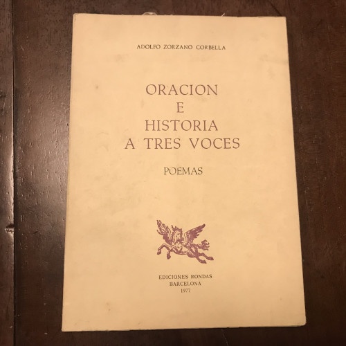 Portada del libro de Oración e historia a tres voces