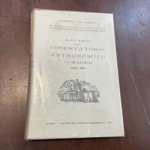 Portada del libro de Anuario del observatorio astronómico de Madrid para 1964