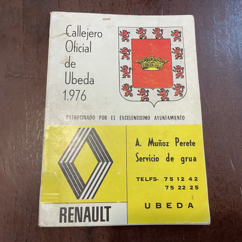 Portada del libro de Callejero oficial de Úbeda 1976