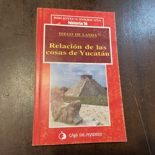 Portada del libro de Relación de las cosas de Yucatán