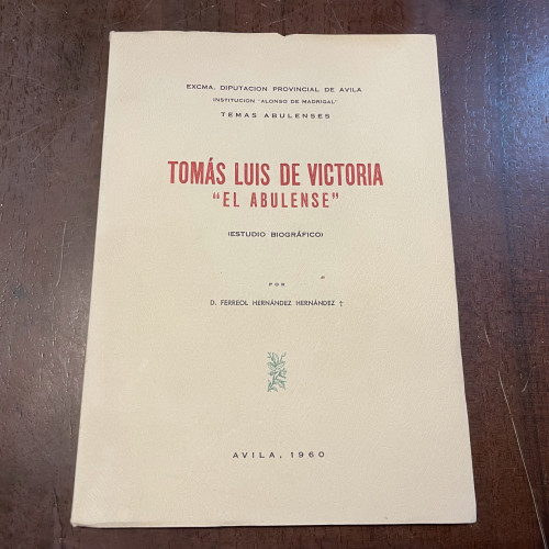 Portada del libro de Tomás Luis de Victoria. El abulense