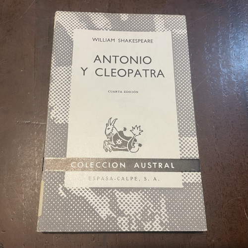 Portada del libro de Antonio y Cleopatra