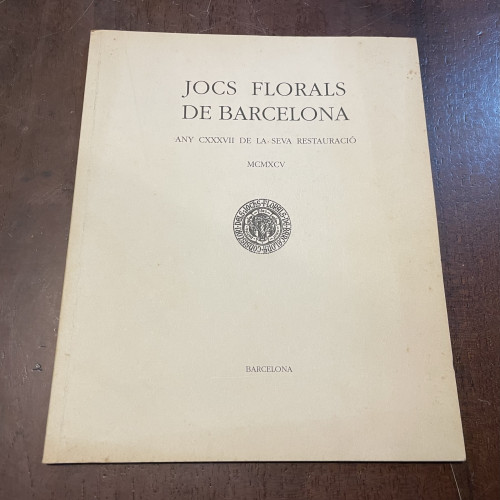 Portada del libro de Jocs florals de Barcelona. Any CXXXVII de la seva restauració