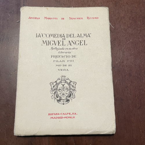 Portada del libro de La comedia del alma de Miguel Ángel. Reflejada en su obra literaria