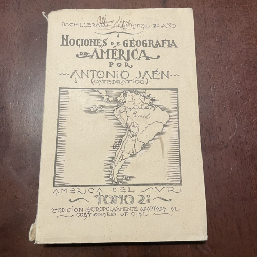 Portada del libro Nociones de geografía de América. Tomo 2. América del Sur