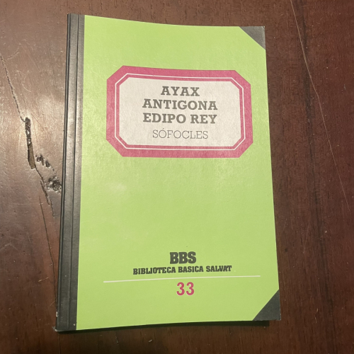 Portada del libro de Ayax. Antígona. Edipo Rey