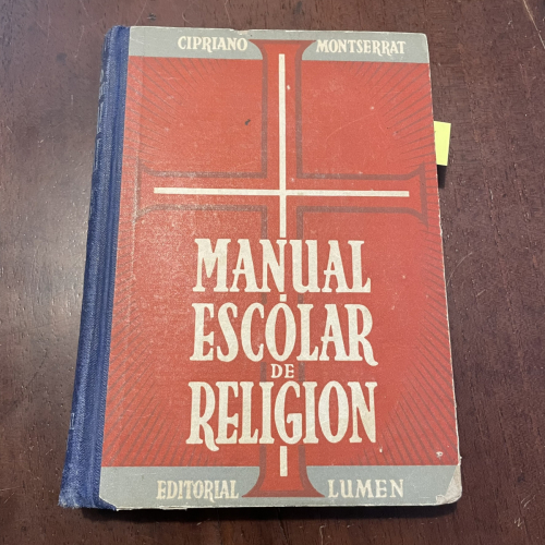 Portada del libro de Manual escolar de religión con arreglo al programa oficial