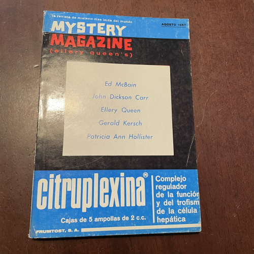 Portada del libro de Mystery Magazine Agosto 1967