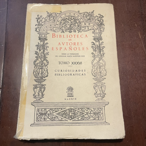 Portada del libro de Biblioteca de Autores Españoles. Curiosidades bibliográficas. Tomo XXXVI