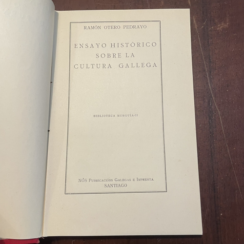 Portada del libro de Ensayo histórico sobre la cultura gallega