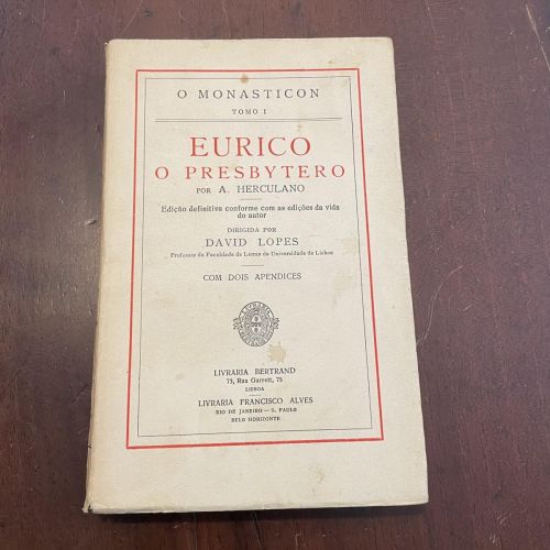 Portada del libro de Eurico o presbytero (portugués)