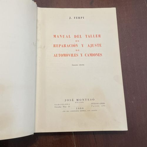 Portada del libro de Manual de taller de reparación y ajuste de automóviles y camiones