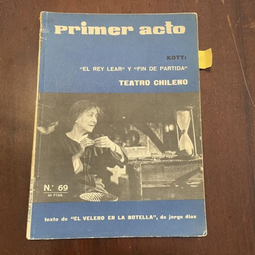 Portada del libro de Primer acto nº 69. Teatro chileno