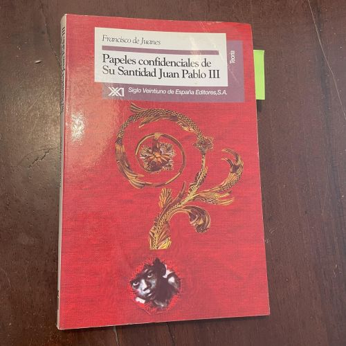 Portada del libro de Papeles confidenciales de su santidad Juan Pablo III