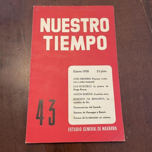 Portada del libro de Nuestro tiempo nº 43. Enero 1958