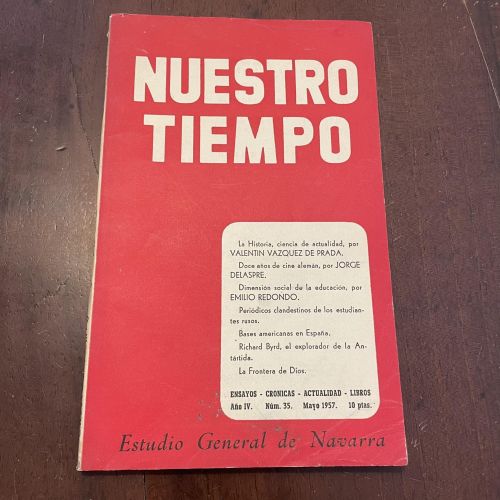 Portada del libro de Nuestro tiempo nº 35. Mayo 1957