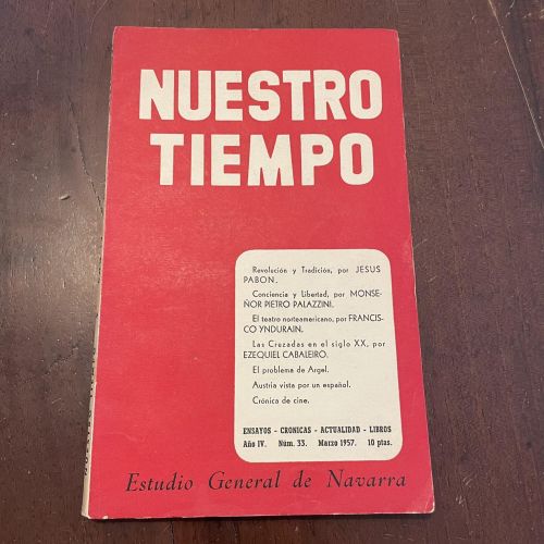 Portada del libro de Nuestro tiempo nº 33. Marzo 1957