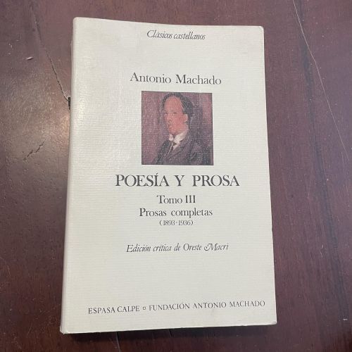 Portada del libro de Poesía y prosa. Tomo III. Prosas completas (1893-1936)