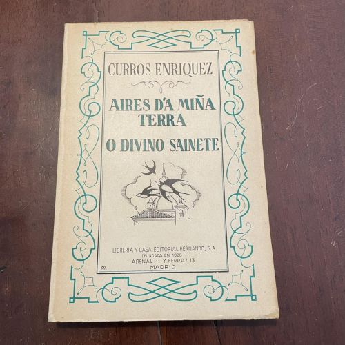 Portada del libro de Aires d'a miña terra. O divino sainete (galego)