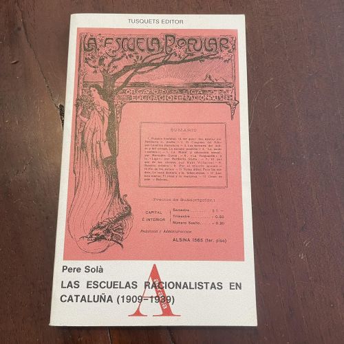 Portada del libro de Las escuelas racionalistas en Cataluña (1909-1939)