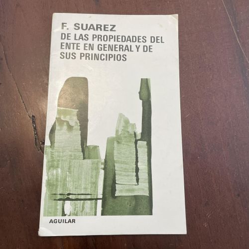 Portada del libro de De las propiedades del ente en general y de sus principios