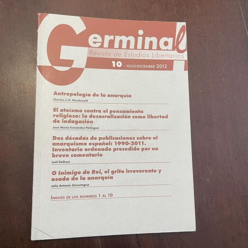 Portada del libro de Germinal. Revista de Estudios Libertarios. Julio-Diciembre 2012