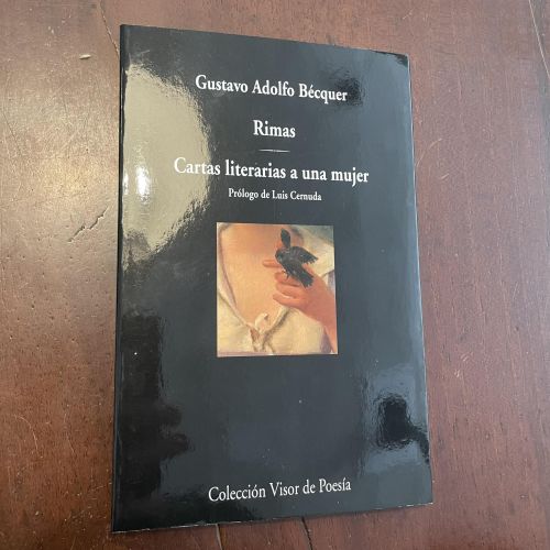 Portada del libro de Rimas. Cartas literarias a una mujer