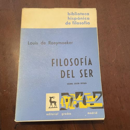 Portada del libro de Filosofía del ser