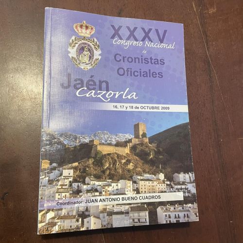 Portada del libro de XXXV congreso nacional de cronistas oficiales. Jaén Cazorla