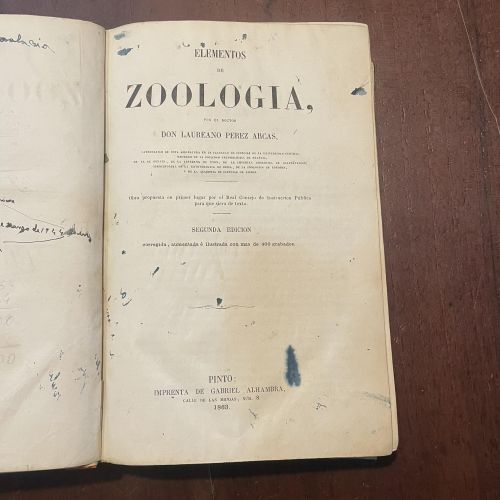 Portada del libro de Elementos de zoología