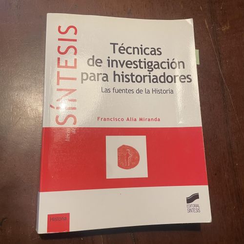 Portada del libro de Técnicas de investigación para historiadores